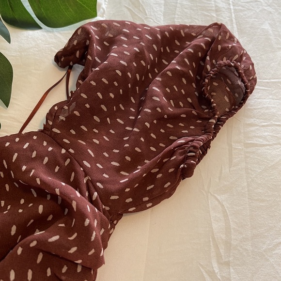 🤎 Brown Chiffon Dress - Picture 4 of 10